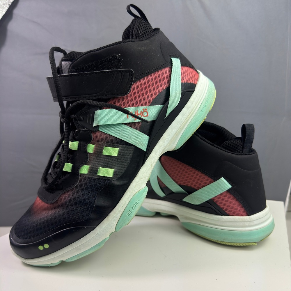 Ryka Devotion XT Mid Training Shoes Womens 11 Black Pink Mint Re-Zorb Athletic
